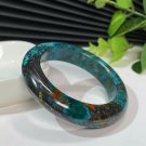 Rare American Blue Chrysocolla Bangle 50MM Oil Painting Style