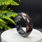 Black Plum Blossom Jade Bangle 60MM Crystallization Red White Flowers Pattern