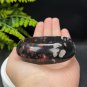 Black Plum Blossom Jade Bangle 60MM Crystallization Red White Flowers Pattern