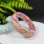 Rare Cinnabar Raw Ore Bangle 51MM Red White Gradient