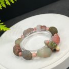 Yanyuan Agate Bracelet Matte Multi-color Hand Carved Eight Auspicious Beads with Alashan Agate Beads