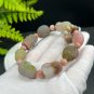 Yanyuan Agate Bracelet Matte Multi-color Hand Carved Eight Auspicious Beads with Alashan Agate Beads