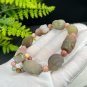 Yanyuan Agate Bracelet Matte Multi-color Hand Carved Eight Auspicious Beads with Alashan Agate Beads