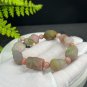 Yanyuan Agate Bracelet Matte Multi-color Hand Carved Eight Auspicious Beads with Alashan Agate Beads
