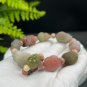 Yanyuan Agate Bracelet Matte Multi-color Hand Carved Eight Auspicious Beads with Alashan Agate Beads