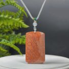 Fossilized Coral Pendant Necklace Porcelain Luster Jadeification Gradient Orange Pink Lemon Blossom