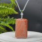 Fossilized Coral Pendant Necklace Porcelain Luster Jadeification Gradient Orange Pink Lemon Blossom