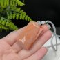 Fossilized Coral Pendant Necklace Porcelain Luster Jadeification Gradient Orange Pink Lemon Blossom