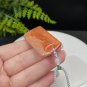 Fossilized Coral Pendant Necklace Porcelain Luster Jadeification Gradient Orange Pink Lemon Blossom