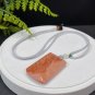 Fossilized Coral Pendant Necklace Porcelain Luster Jadeification Gradient Orange Pink Lemon Blossom