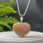 Fossilized Coral Pendant Necklace Porcelain Luster Jadeification Gradient Orange Pink Lemon Blossom