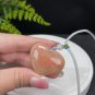 Fossilized Coral Pendant Necklace Porcelain Luster Jadeification Gradient Orange Pink Lemon Blossom