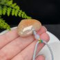 Fossilized Coral Pendant Necklace Porcelain Luster Jadeification Gradient Orange Pink Lemon Blossom