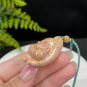 Yellow Fossilized Coral Pendant Jadeification Kaleidoscope Phoenix Tail Carved Cute Fat Cat