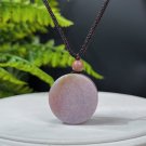 Fossilized Coral Pendant Necklace Jadeification Taro Purple Chunky Round