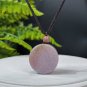 Fossilized Coral Pendant Necklace Jadeification Taro Purple Chunky Round