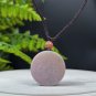 Fossilized Coral Pendant Necklace Jadeification Taro Purple Chunky Round