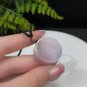 Fossilized Coral Pendant Necklace Jadeification Taro Purple Chunky Round