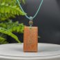 Orange Fossilized Coral Pendant Necklace Jadeification Rectangle Lemon Blossom