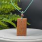 Orange Fossilized Coral Pendant Necklace Jadeification Rectangle Lemon Blossom