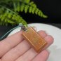 Orange Fossilized Coral Pendant Necklace Jadeification Rectangle Lemon Blossom