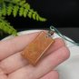 Orange Fossilized Coral Pendant Necklace Jadeification Rectangle Lemon Blossom