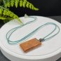 Orange Fossilized Coral Pendant Necklace Jadeification Rectangle Lemon Blossom