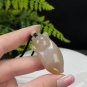 Pink Fossilized Coral Pendant Necklace Jadeification Sunflower Hand Carved Cute Fat Cat