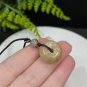 Beige Fossilized Coral Pendant Necklace Jadeification Kaleidoscope Pattern Small Peace Buckle Donut