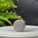 Fossilized Coral Pendant Necklace Jadeification Medium Pink Chunky Round