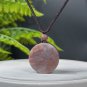 Fossilized Coral Pendant Necklace Jadeification Cameo Brown Purple Chunky Round