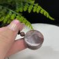 Fossilized Coral Pendant Necklace Jadeification Cameo Brown Purple Chunky Round