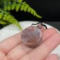 Fossilized Coral Pendant Necklace Jadeification Cameo Brown Purple Chunky Round