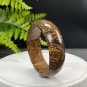 Golden Silk Tigerite Bangle 60+MM Unique Vintage Porcelain Luster Disorderly Lines