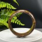 Golden Silk Tigerite Bangle 60+MM Unique Vintage Porcelain Luster Disorderly Lines