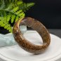 Golden Silk Tigerite Bangle 60+MM Unique Vintage Porcelain Luster Disorderly Lines