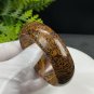 Golden Silk Tigerite Bangle 60+MM Unique Vintage Porcelain Luster Disorderly Lines