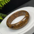 Golden Silk Tigerite Bangle 60MM Unique Vintage Porcelain Luster Disorderly Lines