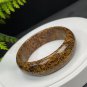 Golden Silk Tigerite Bangle 60MM Unique Vintage Porcelain Luster Disorderly Lines
