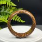 Golden Silk Tigerite Bangle 60MM Unique Vintage Porcelain Luster Geode Disorderly Lines