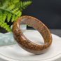 Golden Silk Tigerite Bangle 60MM Unique Vintage Porcelain Luster Geode Disorderly Lines