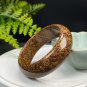 Golden Silk Tigerite Bangle 60MM Unique Vintage Porcelain Luster Geode Disorderly Lines