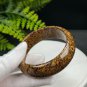 Golden Silk Tigerite Bangle 60MM Unique Vintage Porcelain Luster Geode Disorderly Lines