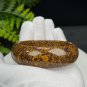 Golden Silk Tigerite Bangle 60MM Unique Vintage Porcelain Luster Geode Disorderly Lines
