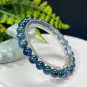 Blue Kyanite Beaded Bracelet 7.8mm Icy Transparent Cat's Eyes