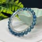 Blue Kyanite Beaded Bracelet 7.8mm Icy Transparent Cat's Eyes