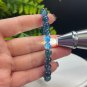 Blue Kyanite Beaded Bracelet 7.8mm Icy Transparent Cat's Eyes