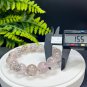 Rare Pink Pyrolusite Beaded Bracelet 15.5mm Icy Translucent Cornucopia Dendritic Crystal