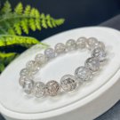 Pyrolusite Beaded Bracelet 12.5mm Icy Translucent Cornucopia Dendritic Crystal