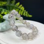 Pyrolusite Beaded Bracelet 12.5mm Icy Translucent Cornucopia Dendritic Crystal